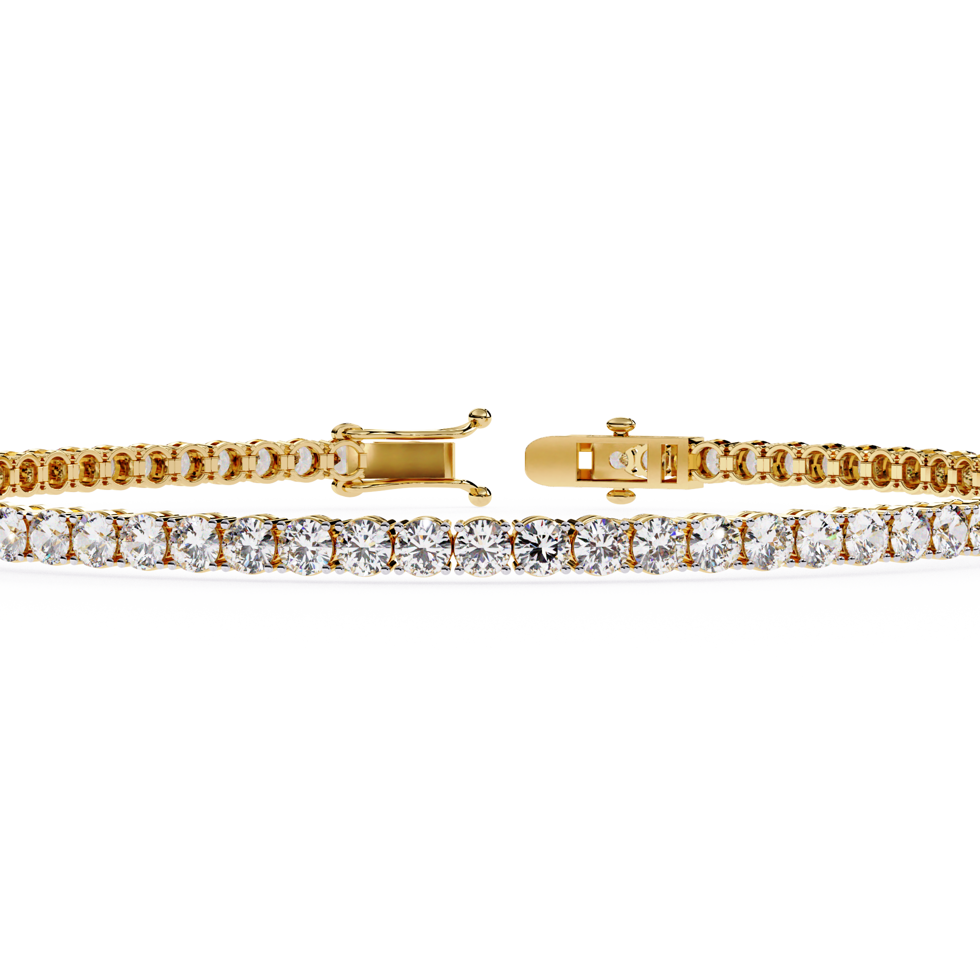 Solitairekart 3.89ct Round Natural Diamond Tennis Bracelet-HI Color, VS-SI Clarity